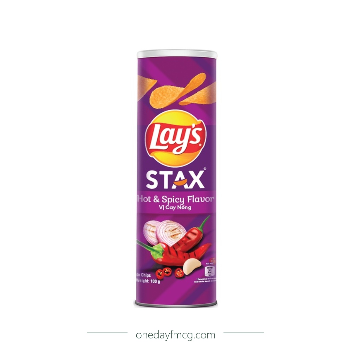 Lays Stax Hot & Spicy Flavored Potato Chips 100g